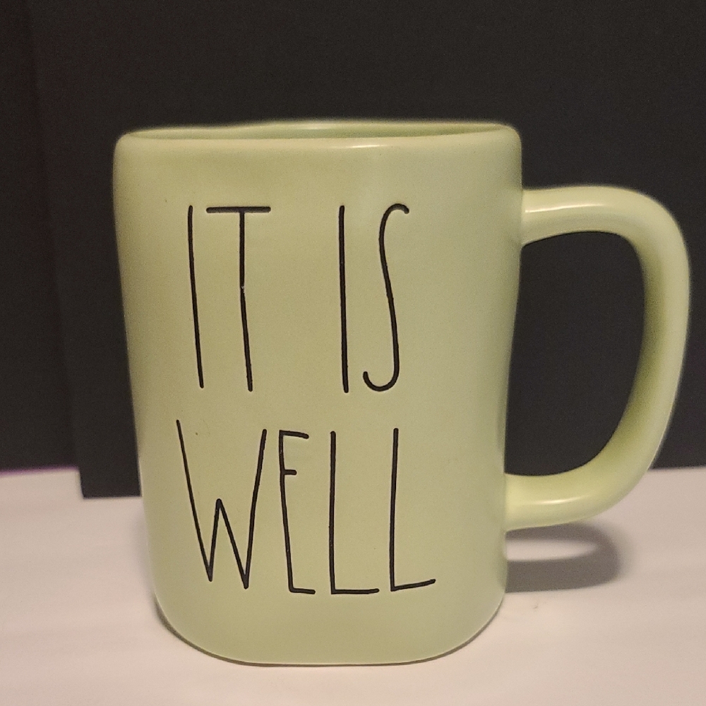 Green Ceramic Mug with Inspirational Text